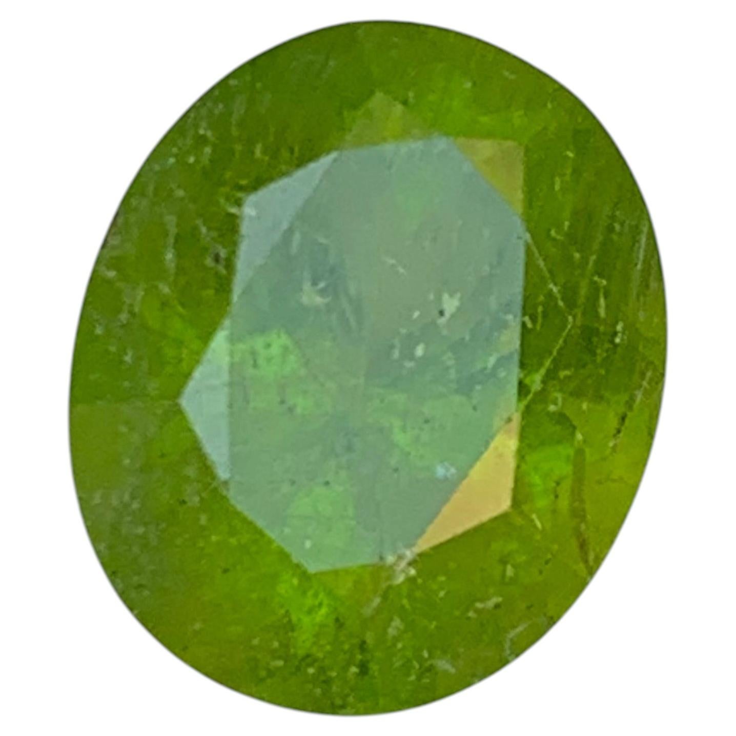 Vivid Green Natural Peridot 5.83 Carat Oval Cut Loose Gemstone for Ring