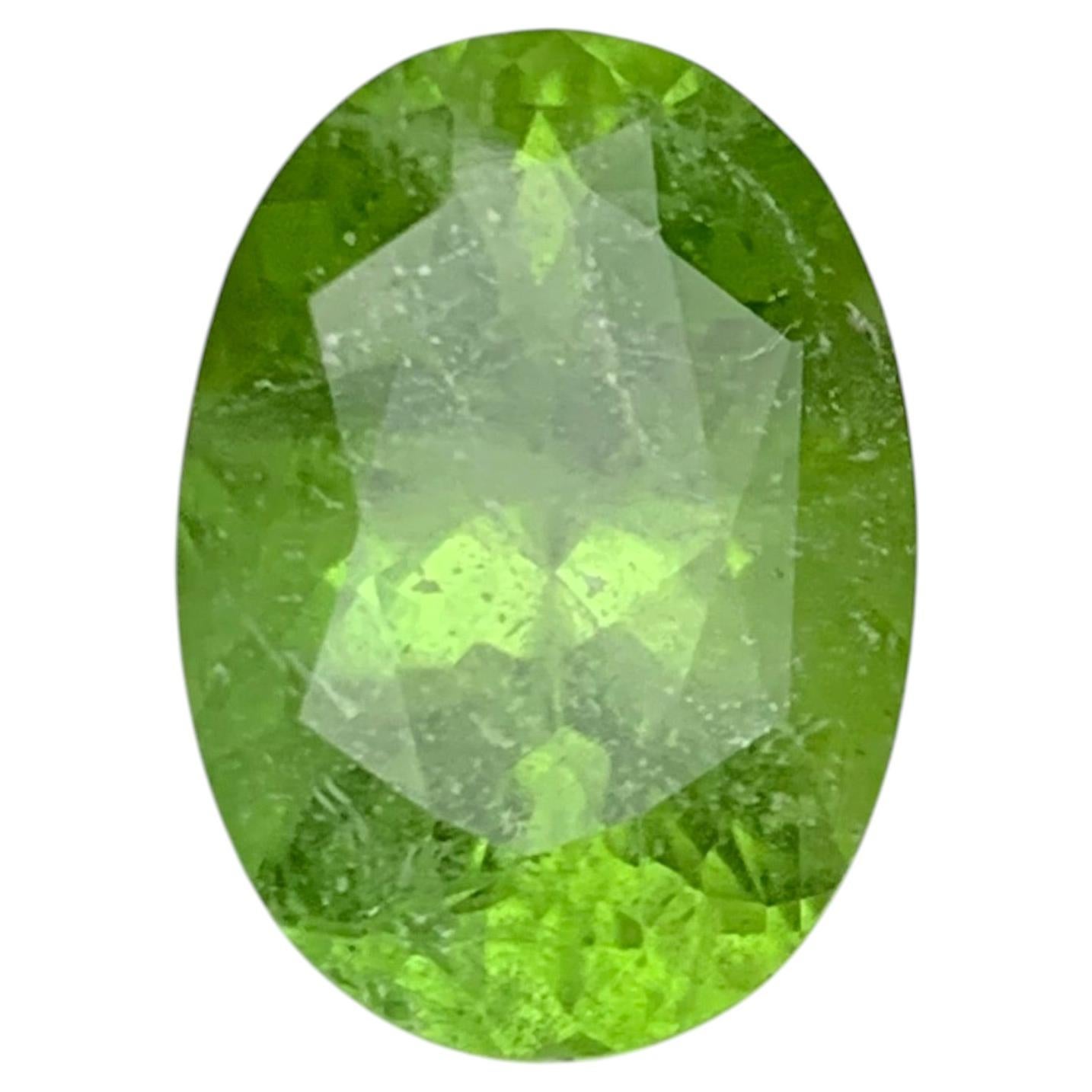 Vivid Green Natural Peridot 7 Carat Oval Cut Loose Gemstone for Ring — Jewelry