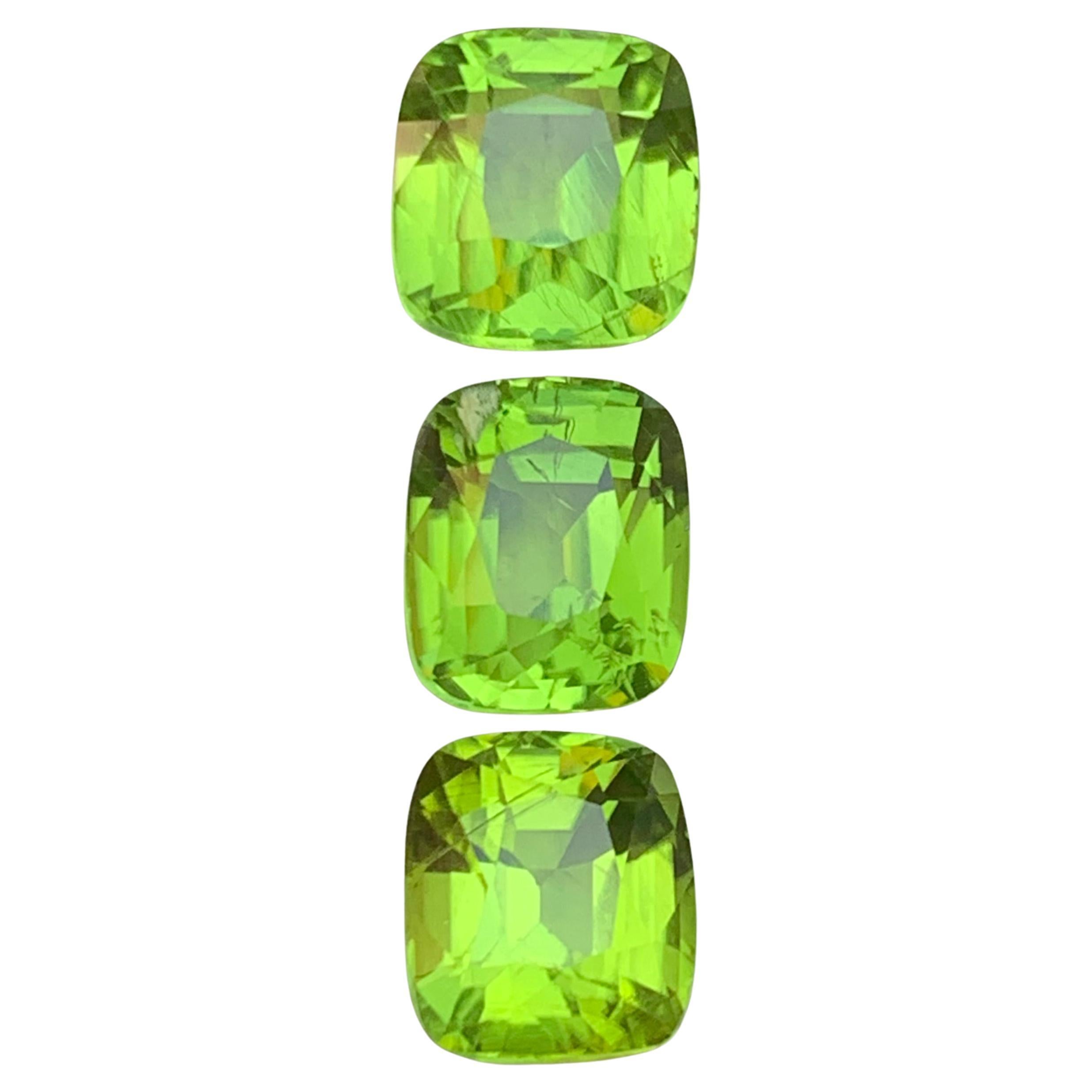 Vivid Green Natural Peridot Cushion Cut 10.04 Ct Loose Gemstone Parcel, Pakistan