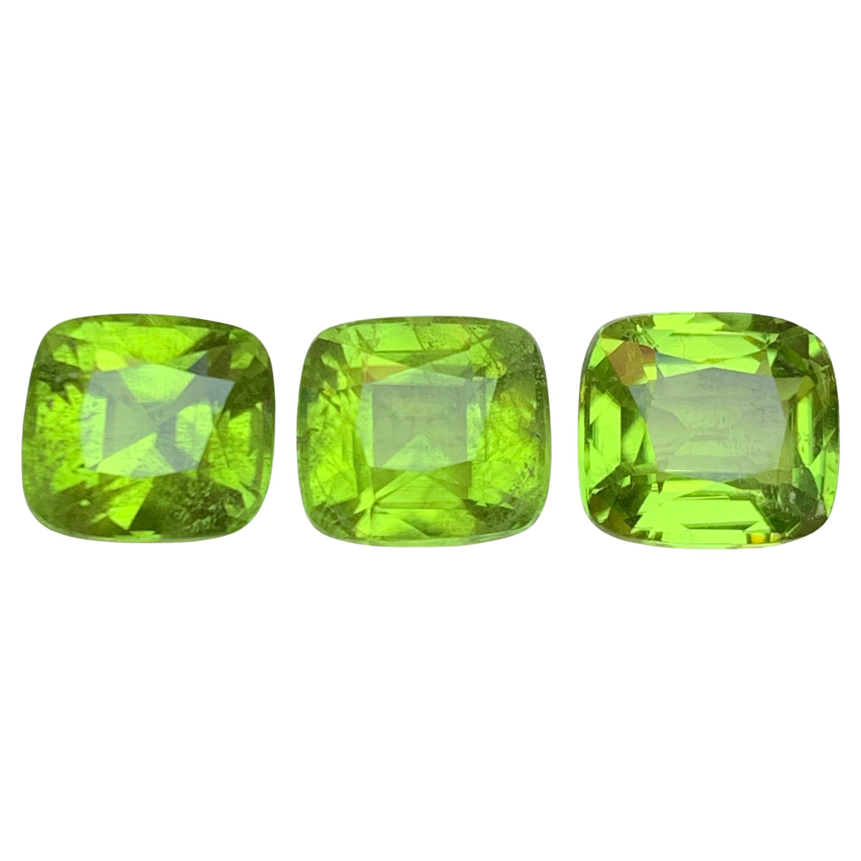 Vivid Green Natural Peridot Cushion Cut 10.67 Ct Loose Gemstone Parcel, Pakistan