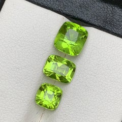 Lebendiges Grün Natürlicher Peridot Cushion-Schliff 5.14 Karat Lose Edelsteine Paket