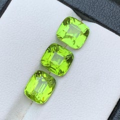Vivid Green Natural Peridot Cushion Cut 6.61 Ct Loose Gemstone Parcel, Pakistan