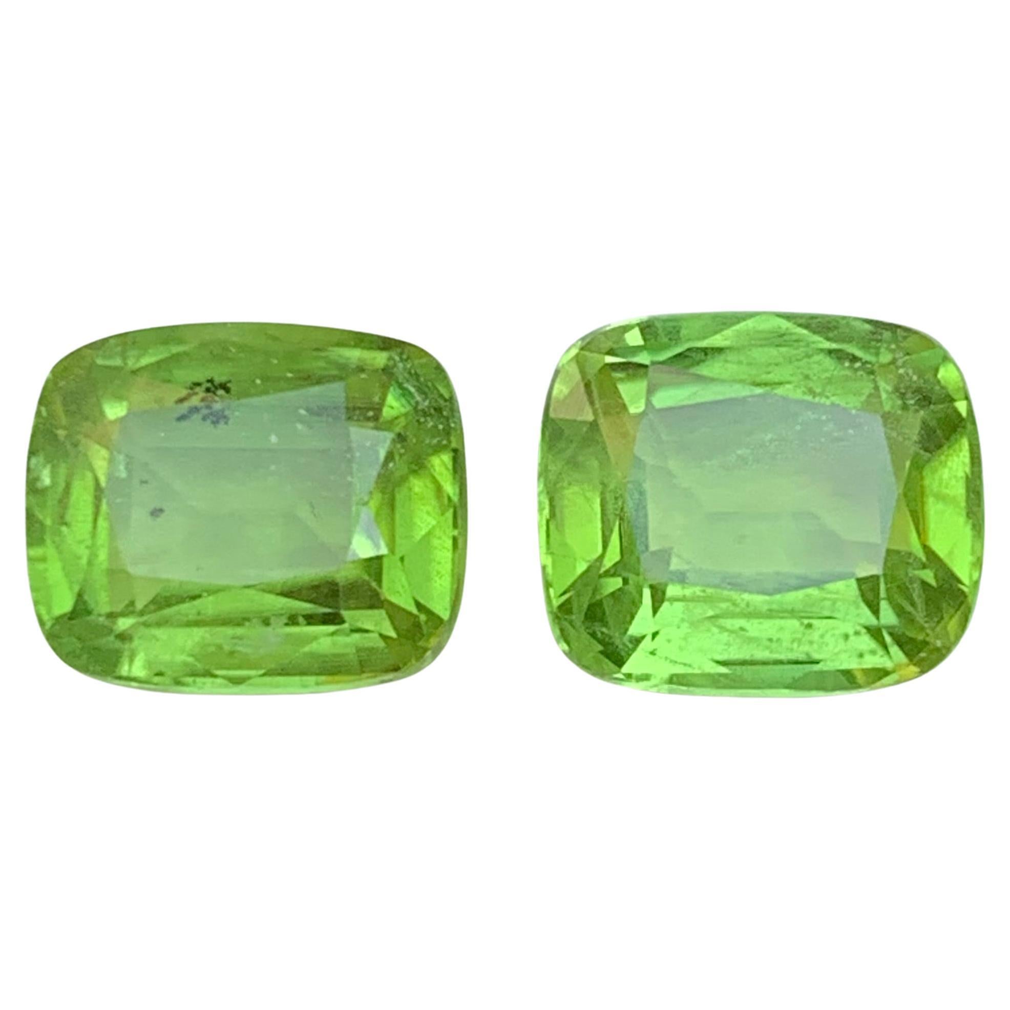 Vivid Green Natural Peridot Cushion Cut 8.38 Carats Loose Gemstones for Jewelry
