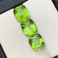Vivid Green Natural Peridot Cushion Cut 8.43Ct Loose Gemstone Parcel for Jewelry
