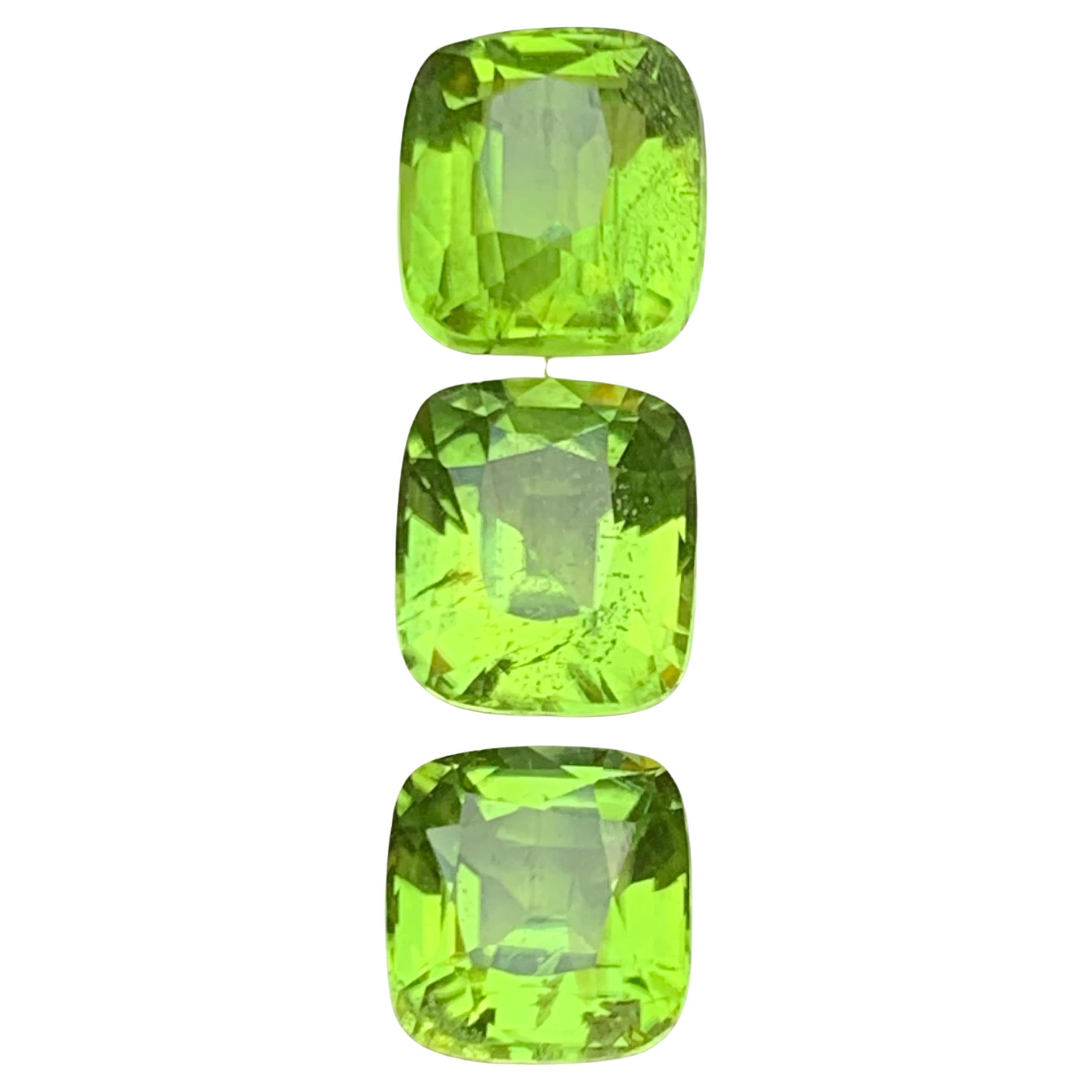 Vivid Green Natural Peridot Cushion Cut 8.43Ct Loose Gemstone Parcel for Jewelry