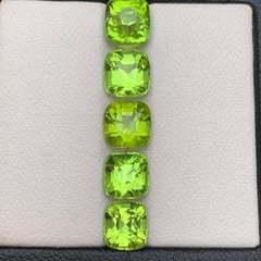 Vivid Green Natural Peridot Cushion Cut 9.09 Ct Loose Gemstones Parcel, Pakistan