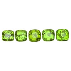 Vivid Green Natural Peridot Cushion Cut 9.09 Ct Loose Gemstones Parcel, Pakistan