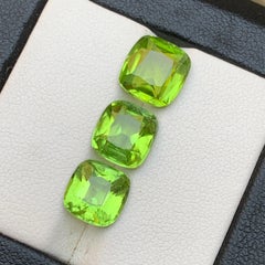 Vivid Green Natural Peridot Cushion Cut 9.12 Ct Loose Gemstone Parcel, Pakistan