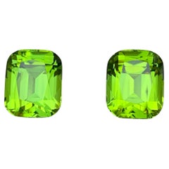Pendientes de peridoto natural verde vivo Pareja de gemas sueltas Perfect Match 11,60 qt
