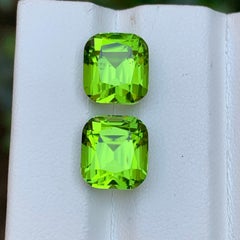 Vivid Green Natural Peridot Earrings Loose Gemstone Perfect Pair 10.50 Ct-Jewel