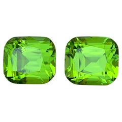 Pendientes de peridoto natural verde vivo Pareja perfecta de piedras preciosas sueltas 10,50 Ct-Joya