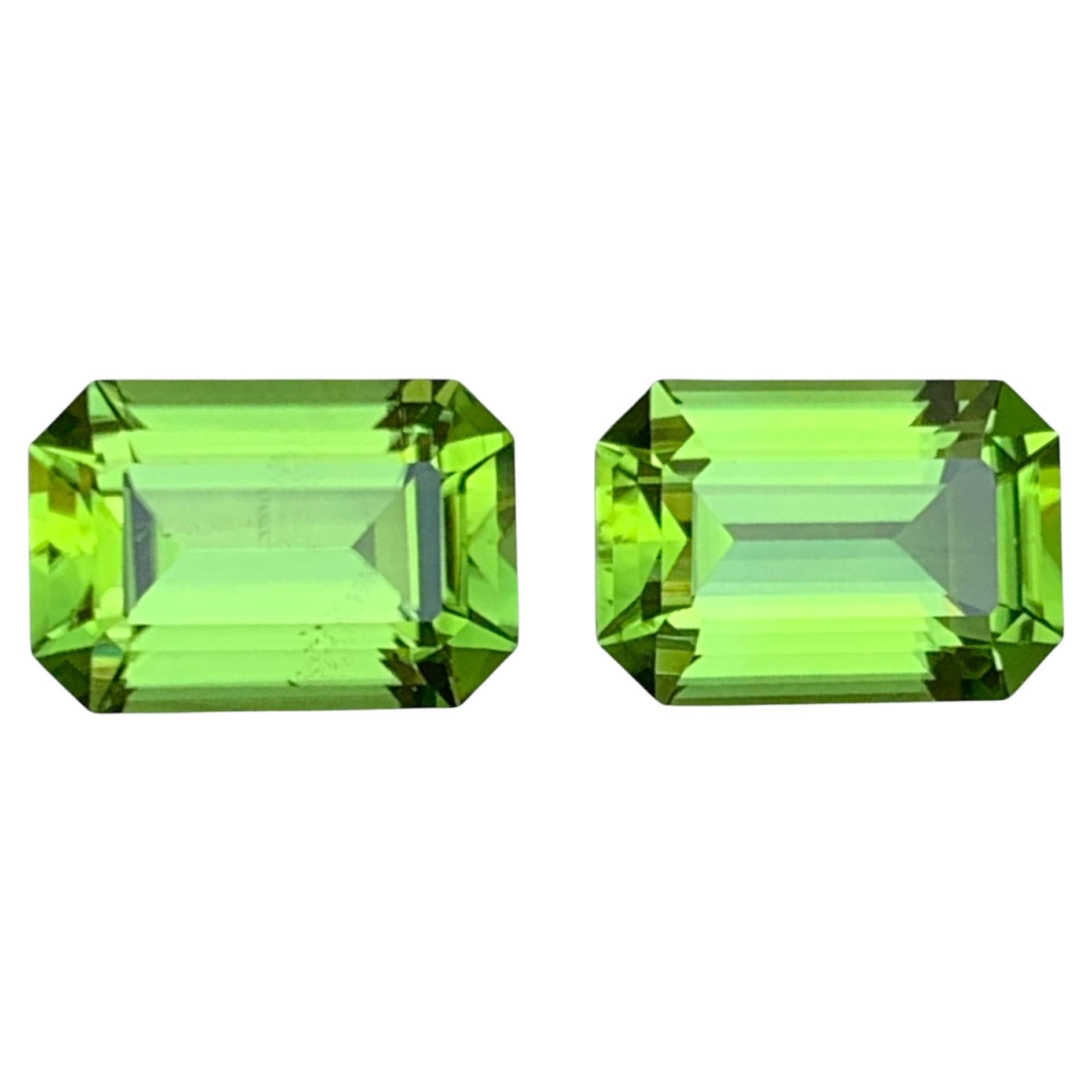 Pendientes de peridoto natural verde vivo Pareja perfecta de piedras preciosas sueltas 5.80 Ct-Joya en venta
