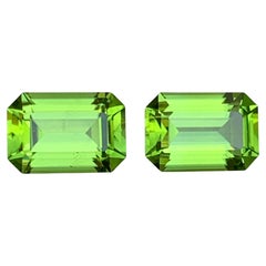 Pendientes de peridoto natural verde vivo Pareja perfecta de piedras preciosas sueltas 5.80 Ct-Joya