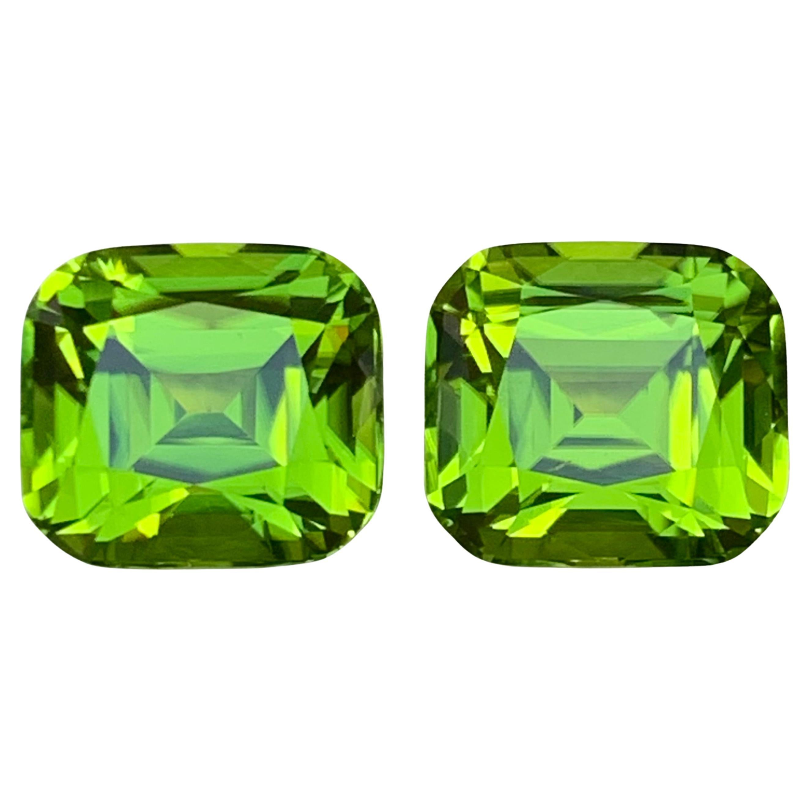 Boucles d'oreilles péridot vert vif pierres précieuses en vrac paire parfaite 10.22Ct-Jewell