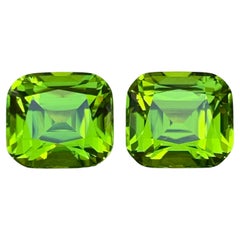 Orecchini di peridoto naturale di colore verde vivo, gemme sciolte, coppia perfetta 10.22Ct-Jewell