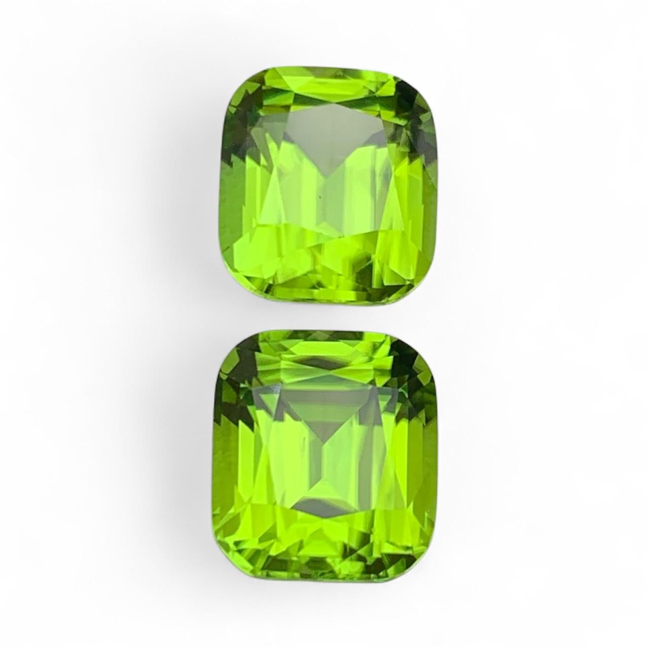 Paire de pierres en vrac péridot vert vif pour boucles d'oreilles, pendentifs, bracelets ou tout autre type de bijoux de la mine Supat !

💎 TYPE DE PIERRE PRÉCIEUSE : Péridot
⚖️ POIDS : 8,80 Carats
🪚 SHAPE & CUT : Coupe en coussinets
📏 TAILLE