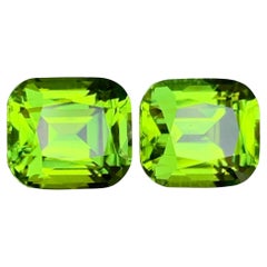 Orecchini di peridoto naturale di colore verde vivo, gemme sciolte, coppia perfetta 8,80 Ct-Jewel