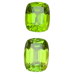 Vivid Green Natural Peridot Earrings Loose Gemstones Set 7.86 Ct Oval CutJewelry