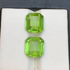 Vivid Green Natural Peridot Emerald Cut 10.50 Carat Loose Gemstones for Jewelry