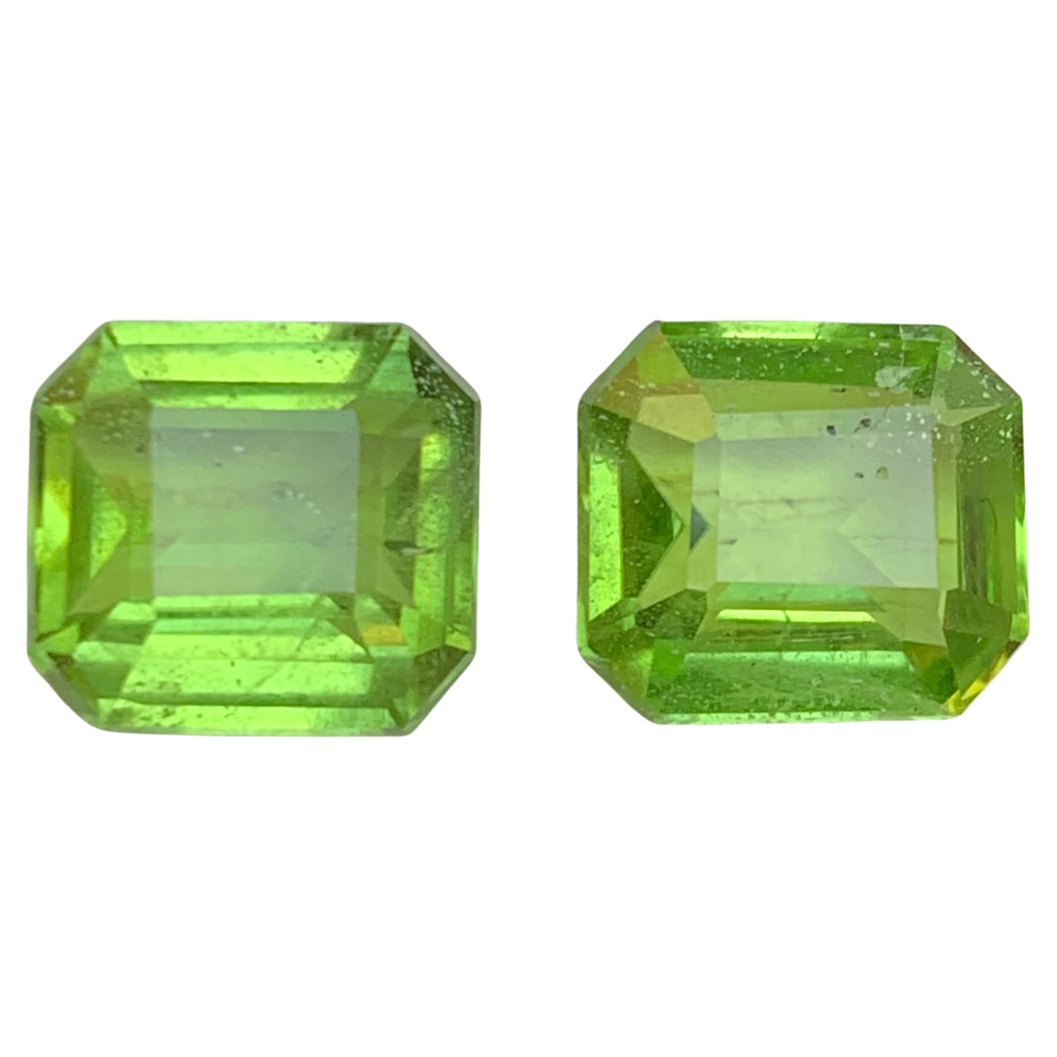 Vivid Green Natural Peridot Emerald Cut 10.50 Carat Loose Gemstones for Jewelry