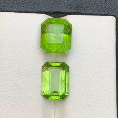 Vivid Green Natural Peridot Emerald Cut 10.61 Carat Loose Gemstones for Jewelry