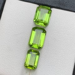 Vivid Green Natural Peridot Emerald Cut 6.50 Carat Loose Gemstones Parcel