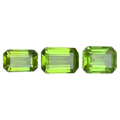 Vivid Green Natural Peridot Emerald Cut 6.50 Carat Loose Gemstones Parcel