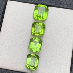 Vivid Green Natural Peridot Emerald Cut 7.83 Carat Loose Gemstones Parcel