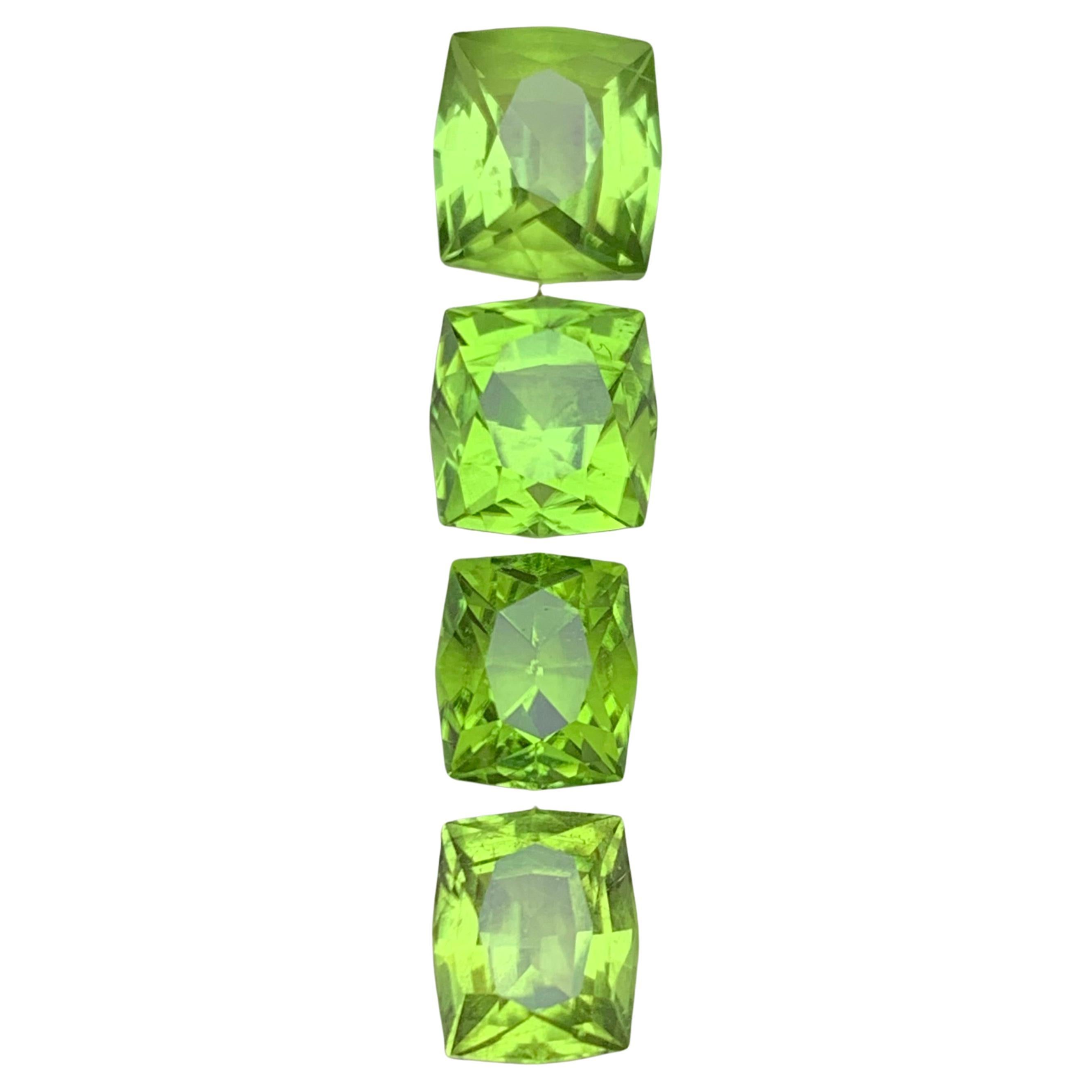 Vivid Green Natural Peridot Fancy Cushion Cut 8.41 Carat Loose Gemstones Parcel
