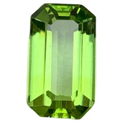 Gemma di peridoto naturale verde vivo da 3,80 carati taglio smeraldo per anello, gioielli