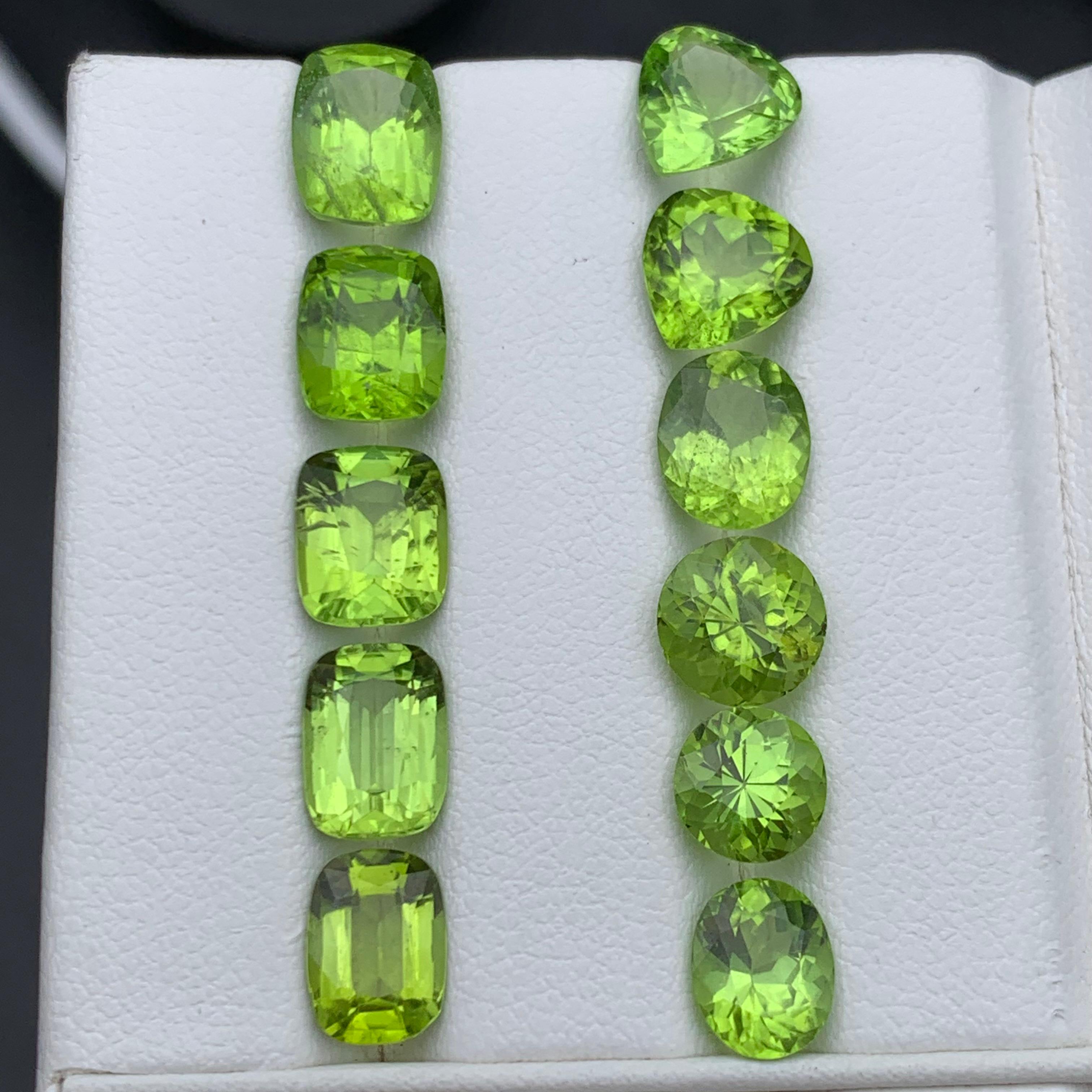 Vivid Green Natural Peridot Loose Gemstones Lot 19.30 Carat for Jewelry Making For Sale 7