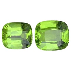 Vivid Green Natural Peridot Loose Gemstones Lot 3.20 Ct Cushion Cut for Jewelry