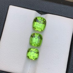 Vivid Green Natural Peridot Loose Gemstones Lot 5.55 Ct Cushion Cut for Jewelry