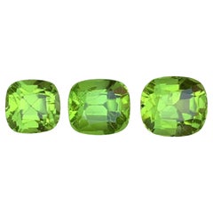 Vivid Green Natural Peridot Lose Edelsteine Lot 5.55 Ct Cushion Cut für Schmuck