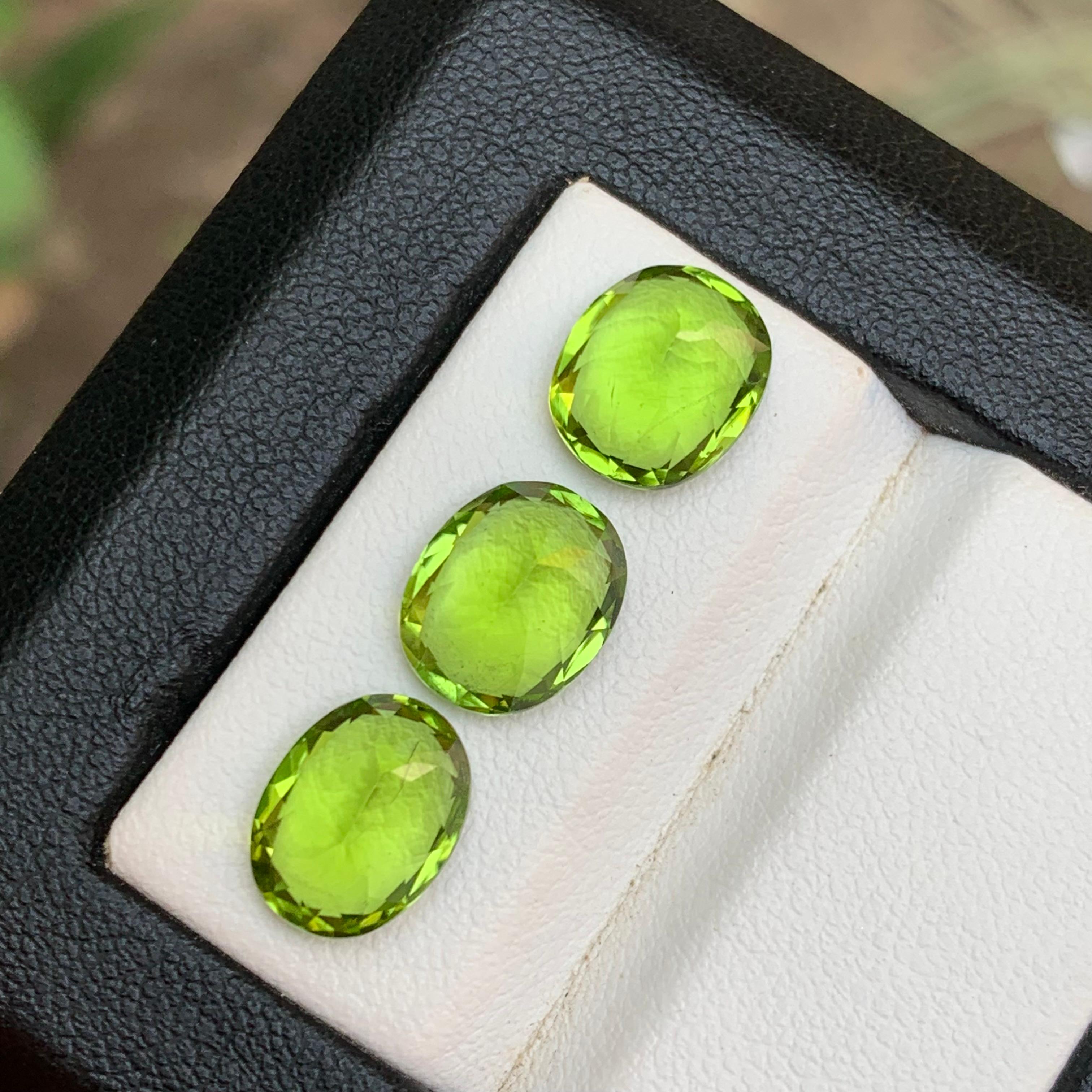 Lebendiges Grün Natürlicher Peridot Lose Edelsteine Los 9,05 Ct Oval Schliff für Schmuck Set im Angebot 4