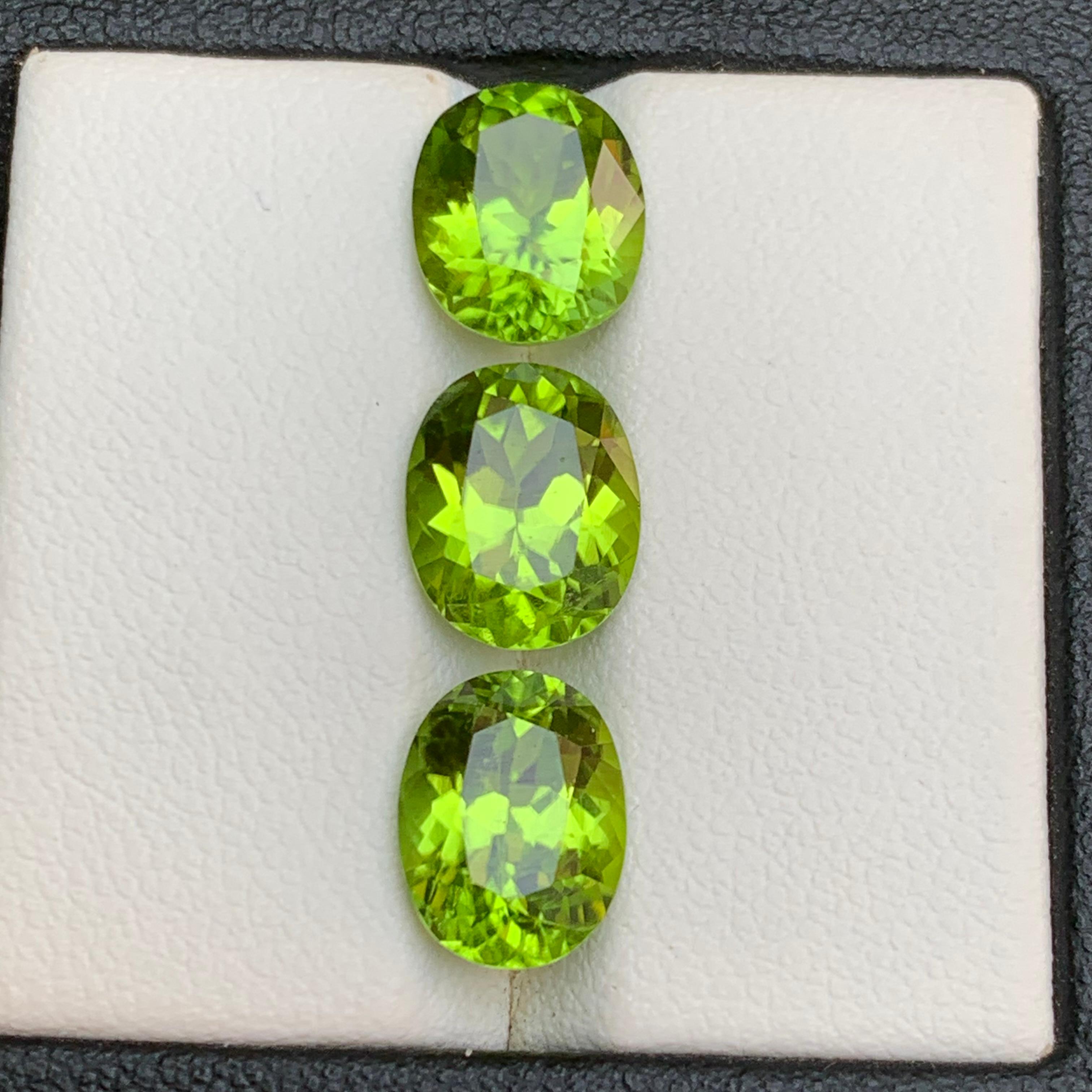 Lebendiges Grün Natürlicher Peridot Lose Edelsteine Los 9,05 Ct Oval Schliff für Schmuck Set im Angebot 5