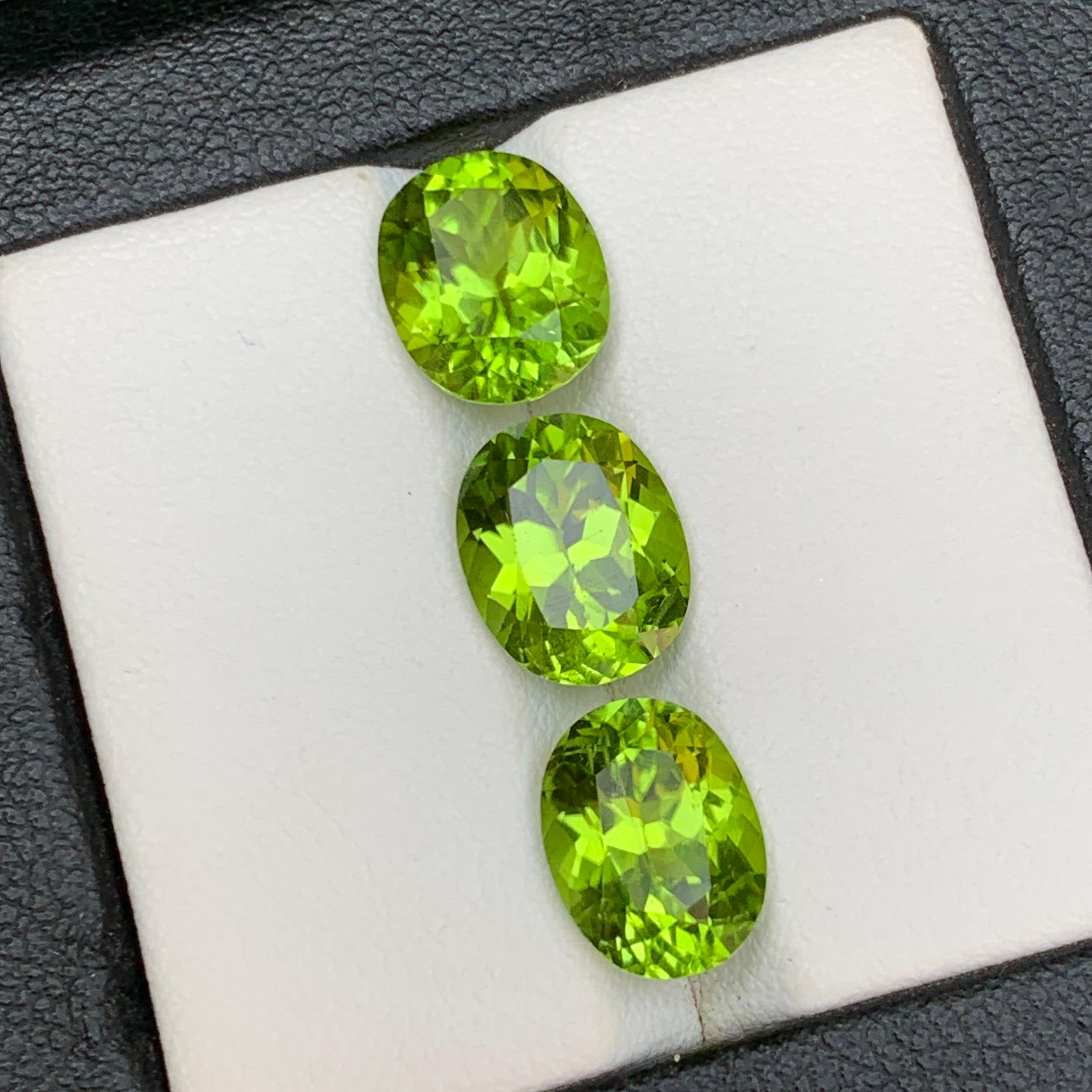 Lebendiges Grün Natürlicher Peridot Lose Edelsteine Los 9,05 Ct Oval Schliff für Schmuck Set im Angebot 6