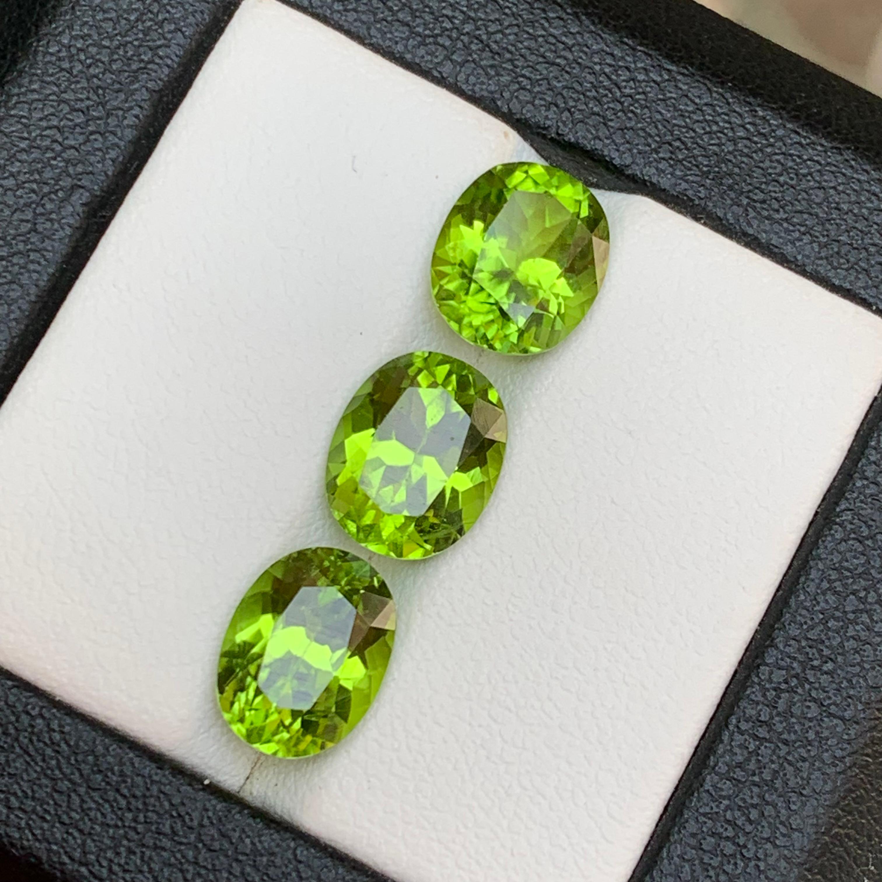 Lebendiges Grün Natürlicher Peridot Lose Edelsteine Los 9,05 Ct Oval Schliff für Schmuck Set im Angebot 7