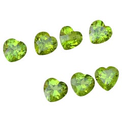 Vivid Green Natural Peridot Loose Gemstones Pairs Lot 13.85 Ct Heart Cut-Jewelry