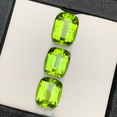 Vivid Green Natural Peridot Loose Gemstones Set 8.80 Ct Cushion Cut for Jewelry