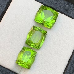Vivid Green Natural Peridot Modified Cushion Cut 12.62 Ct Loose Gemstones Parcel