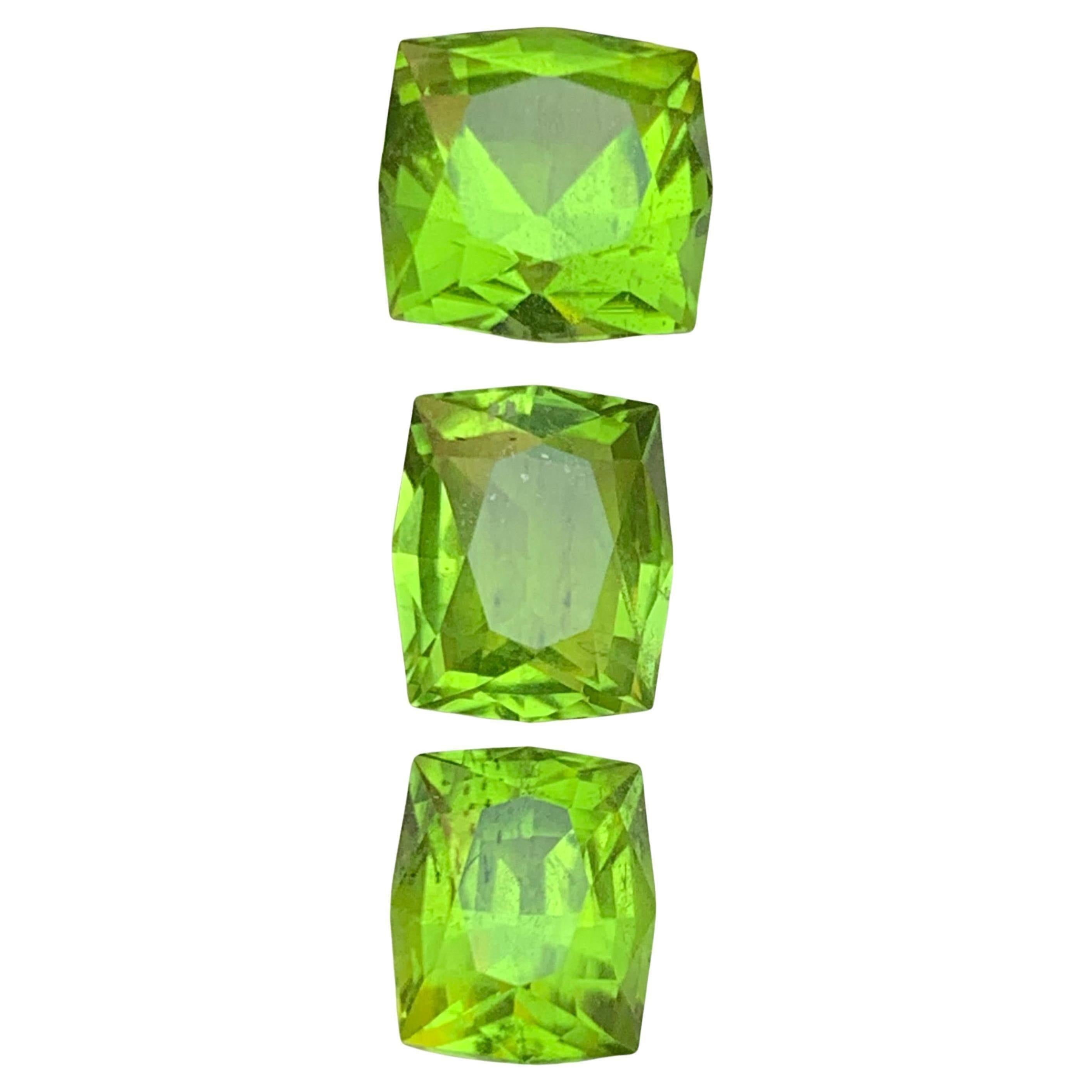 Vivid Green Natural Peridot Modified Cushion Cut 12.62 Ct Loose Gemstones Parcel