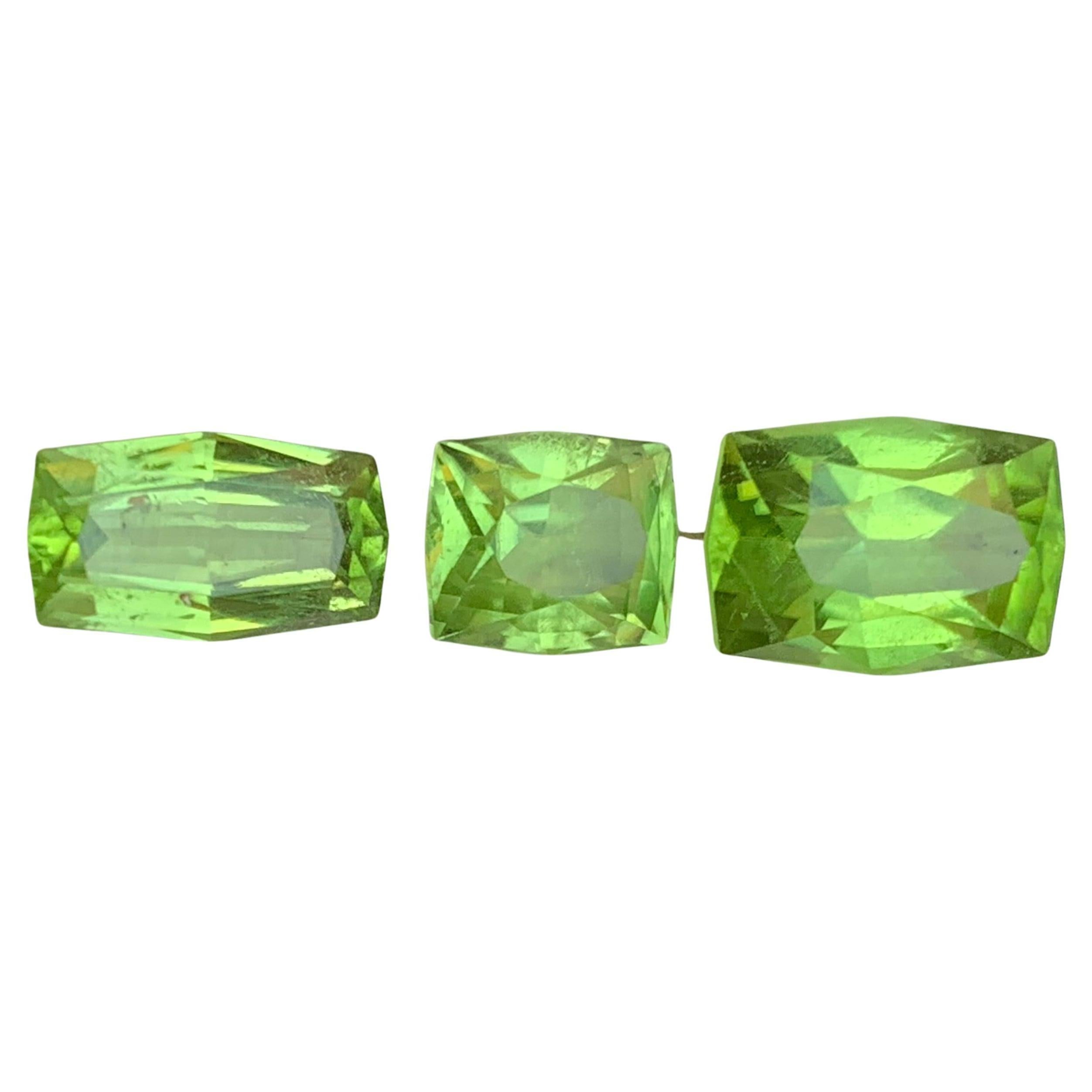 Vivid Green Natural Peridot Modified Cushion Cut 8.42 Ct Loose Gemstones Parcel For Sale