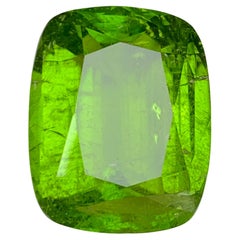Vivid Green Natural Peridot Necklace Pendant Loose Gemstone 22.35 Ct Cushion Cut