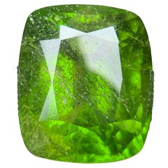Vivid Green Natural Peridot Necklace Pendant Loose Gemstone 56.80 Ct Cushion Cut