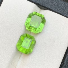 Vivid Green Natural Peridot Octagon Cut 8.32 Carat Loose Gemstones for Jewelry