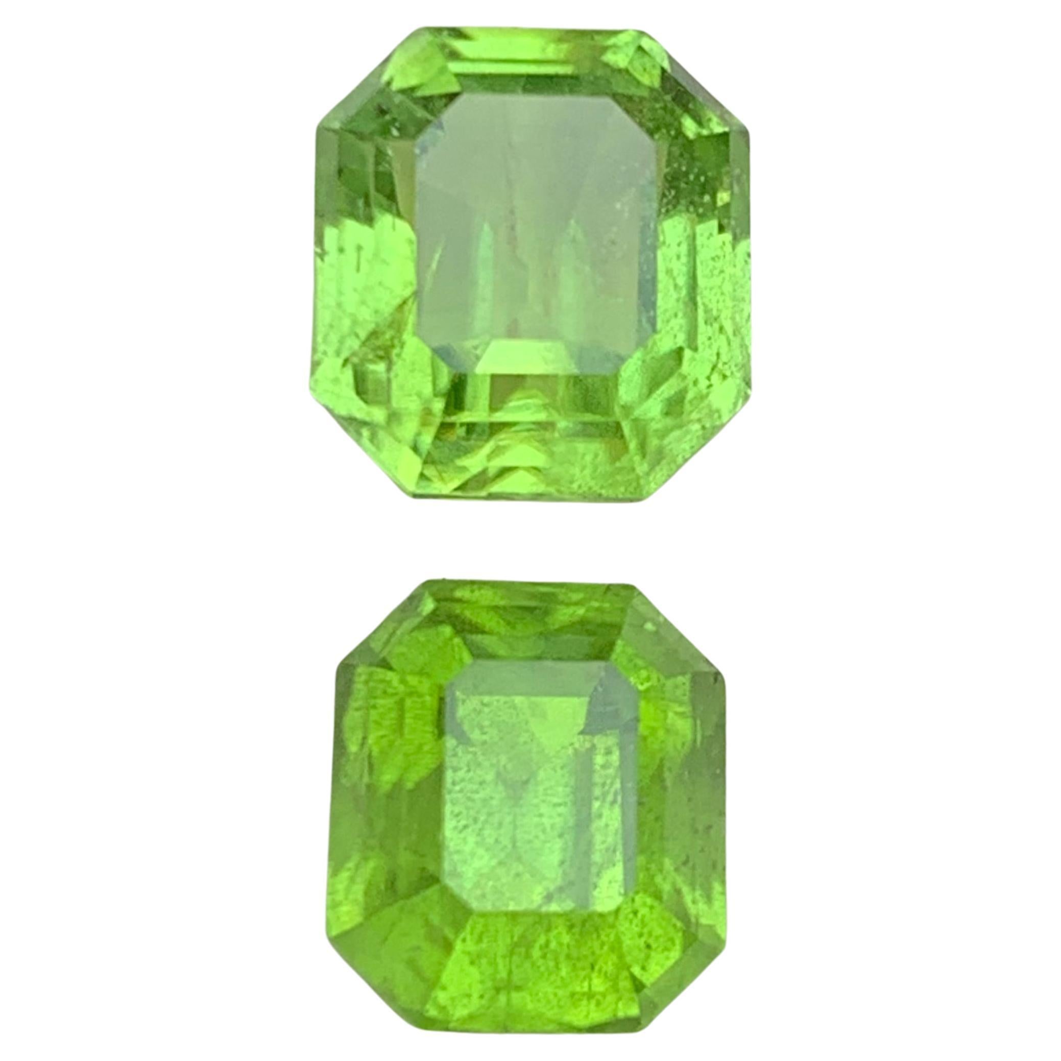 Vivid Green Natural Peridot Octagon Cut 8.32 Carat Loose Gemstones for Jewelry