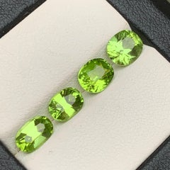 Vivid Green Natural Peridot Oval Cut 5.46 Carat Loose Gemstones Parcel, Pakistan