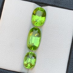 Lebendiges Grün Natürlicher Peridot Ovalschliff 6,52 Karat Lose Edelsteine Paket, Pakistan