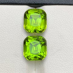 Peridoto naturale verde vivo tagliato a cuscino da 9,66 carati, Pakistan